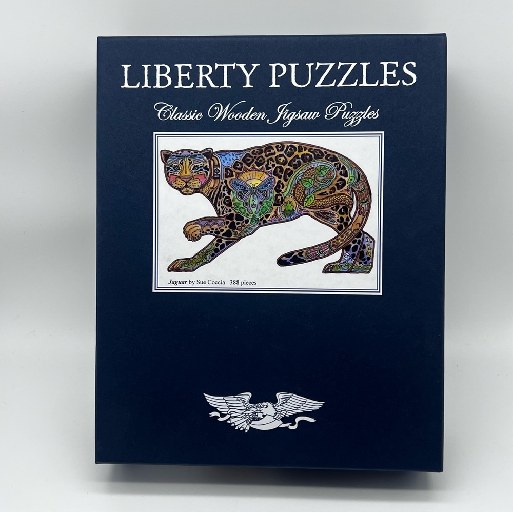 Liberty Puzzles Classic Wooden Jigsaw Puzzle | Jaguar by artist Sue Coccia | EUC